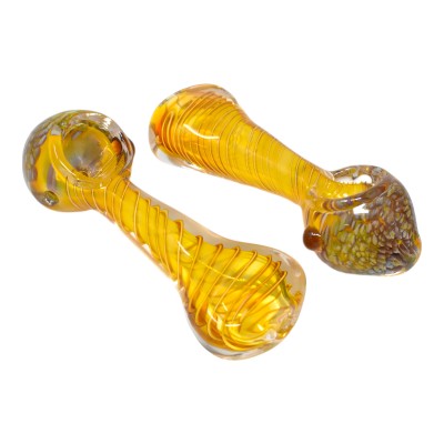 4.5" Swirl & Curve Flat Mouth Spoon Hand Pipe - 2 Pack [SP-138]