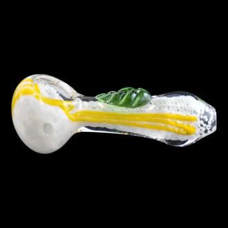 4" Frit Twisted Rope Leaf Art Hand Pipe - 2 Pack [SP-193]