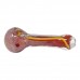 4" Frit Art Rasta Line Spoon Glass Hand Pipe - 2 Pack