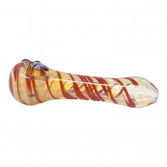 4" Gold Fumed Spiral Art Marble Art Hand Pipe - 2 Pack [SP-373]