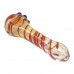 4" Gold Fumed Spiral Marble Art Glass Hand Pipe - 2 Pack