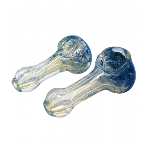 2.5" Silver Fumed Frit Head Hand Pipe (Pack of 2) - [SP06]