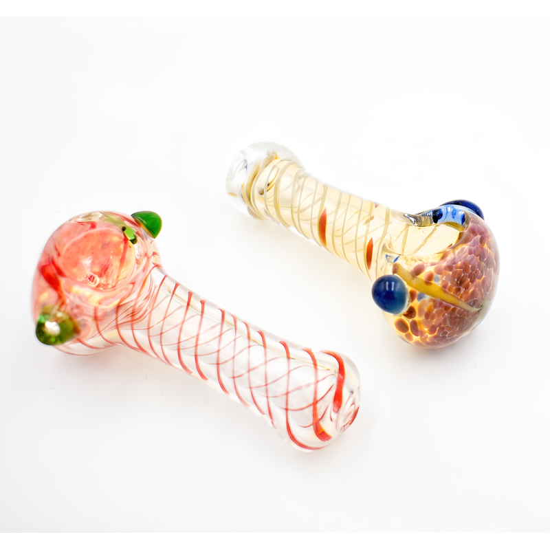 3" Spiral Twist Stem Spoon Glass Hand Pipe – 2ct Pack
