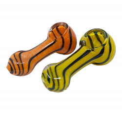 2.5" Inside Line Frit Art Spoon Hand Pipe (Pack of 2) - [SP22]