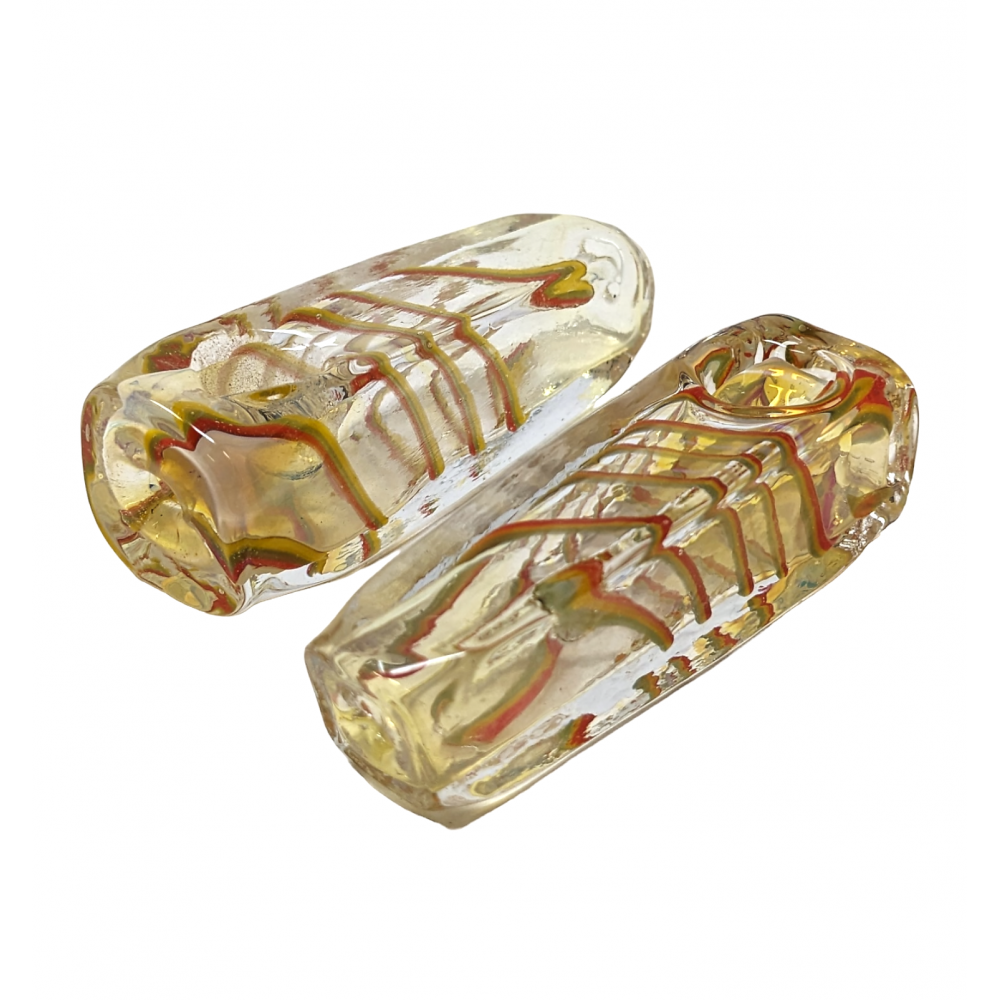 2.5" Rectangle Shape Inside Art Fumed Hand Pipe (Pack of 2) - [SP29]