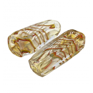 2.5" Rectangle Shape Inside Art Fumed Hand Pipe (Pack of 2) - [SP29]