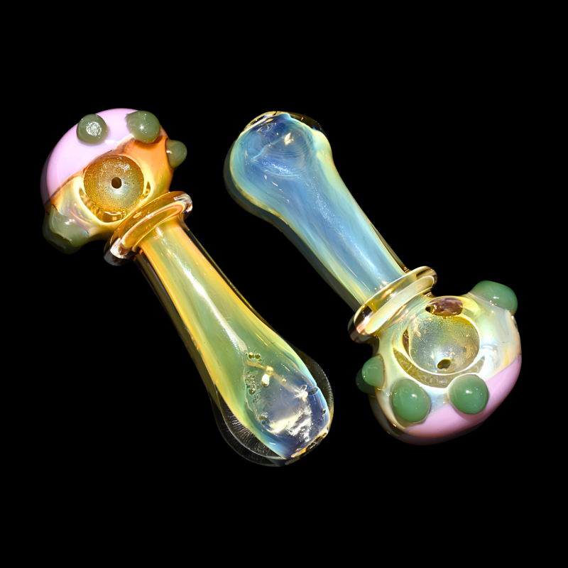 4.5" Gold Fumed Multi Marble Rim Premium Hand Pipe – 2ct Pack