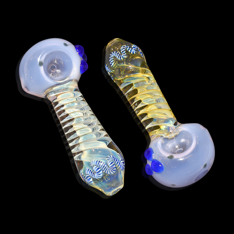 4.5" Gold Fumed Twirl Art Premium Hand Pipe – 2ct Pack