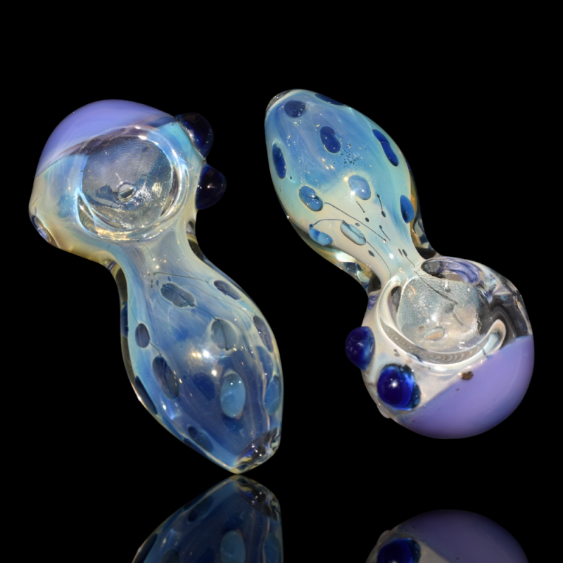 3" Gold Fumed Polka Dot Premium Spoon Hand Pipe – 2ct Pack