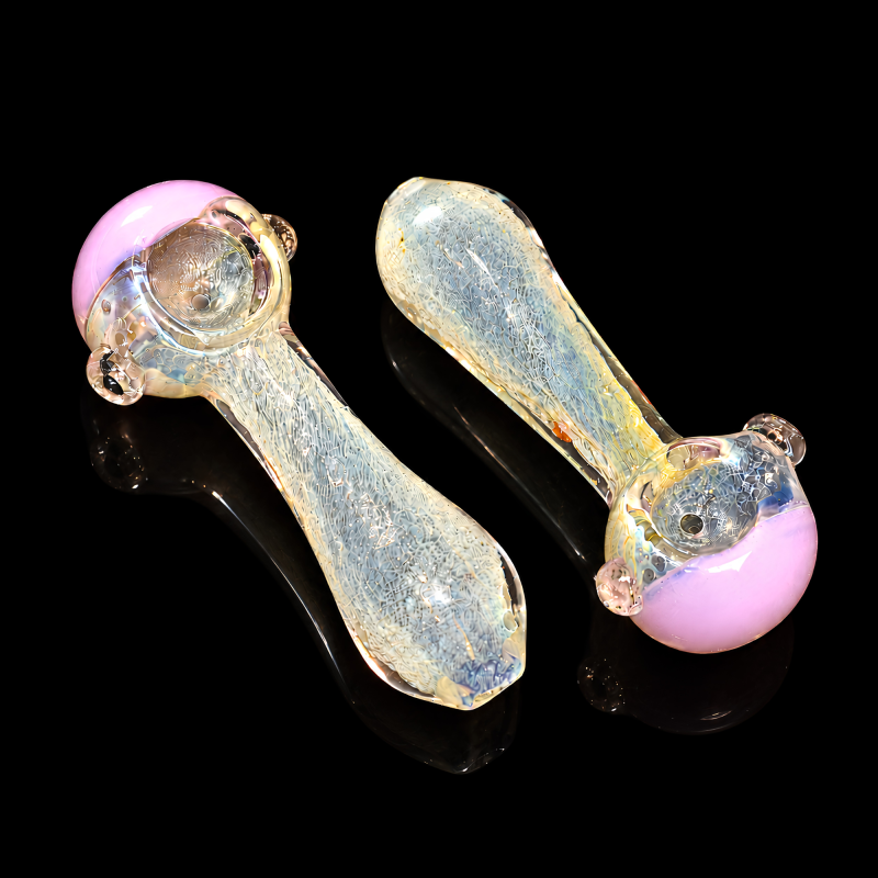 4" Fumed Frit Slime Head Premium Glass Spoon Hand Pipe – 2ct Pack