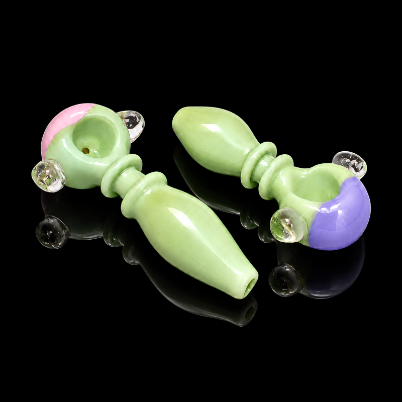 5" Slime Tube Rim Art Premium Glass Spoon Hand Pipe – 2ct Pack