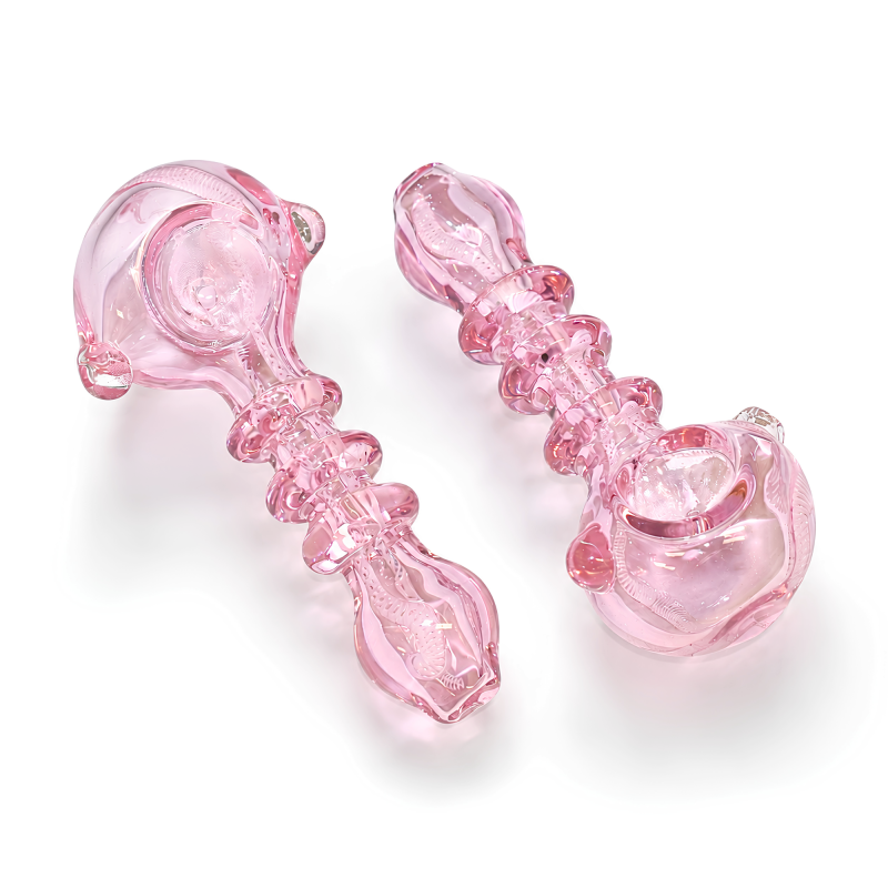 4.5" Triple Rim Twirl Art Premium Glass Spoon Hand Pipe – 2ct Pack