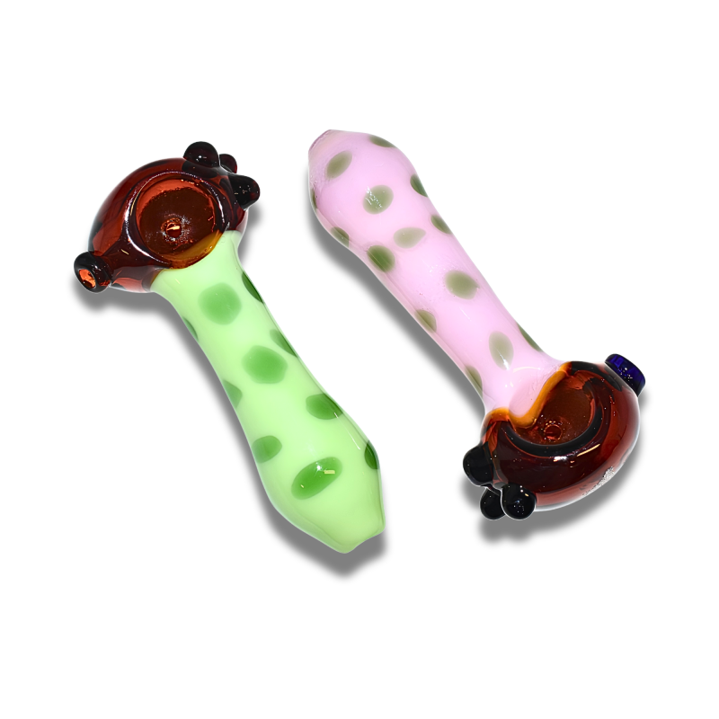 4.5" Slime Dotted Tube Premium Spoon Pipe – 2ct Pack