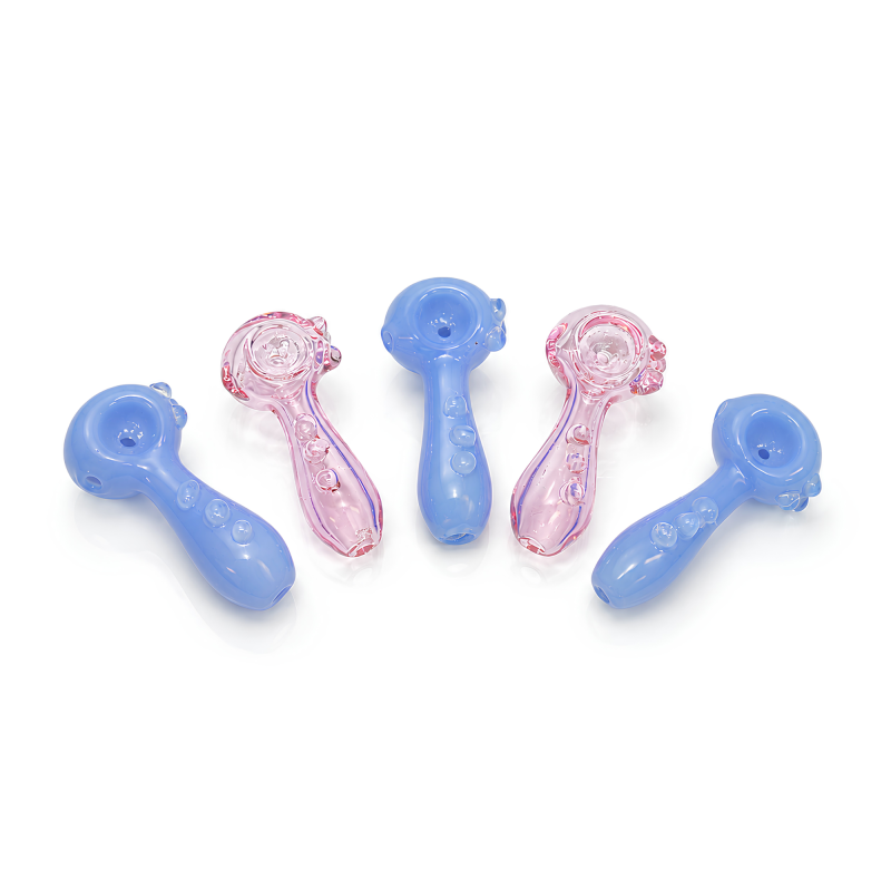 3.5" Slime Tube Multi Marble Premium Glass Spoon Hand Pipe – 5ct Pack