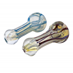 2.5" Silver Fumed Twisted Rod Hand Pipe (Pack of 2) - [SP94]
