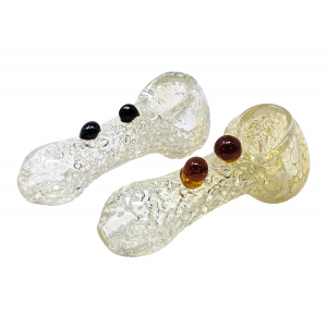 2.5" Silver Fumed & Frit Art Spoon Hand Pipe (Pack of 2) - [SP96]