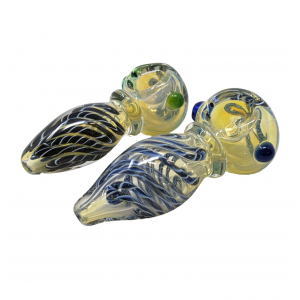 3" Single Rim Fumed Twisted Art Hand Pipe (Pack of 2) - [SP98]