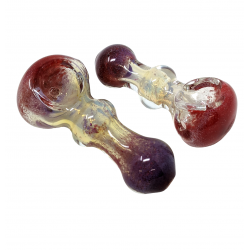 3" Silver Fumed Frit Head & Mouth Hand Pipe (Pack of 2) - [ST-305]