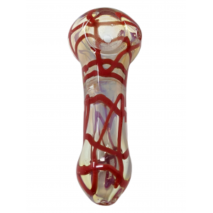 4" Silver Fumed & Rod Art Hand Pipe (Pack Of 2) [ST-316]