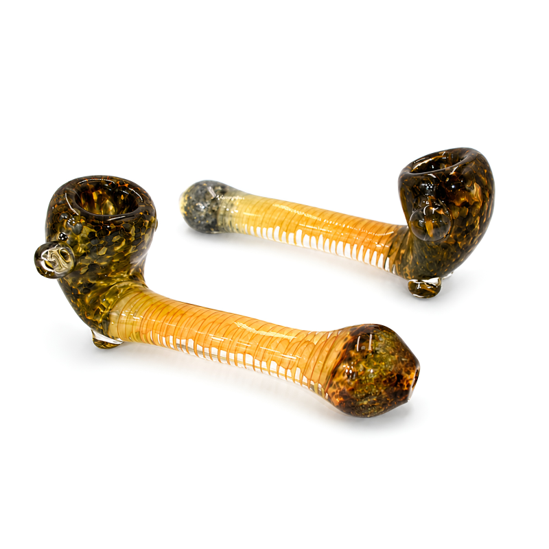 6" Yellow Swirl Frit Glass Adder Stem Premium Hand Pipe – 2ct Pack
