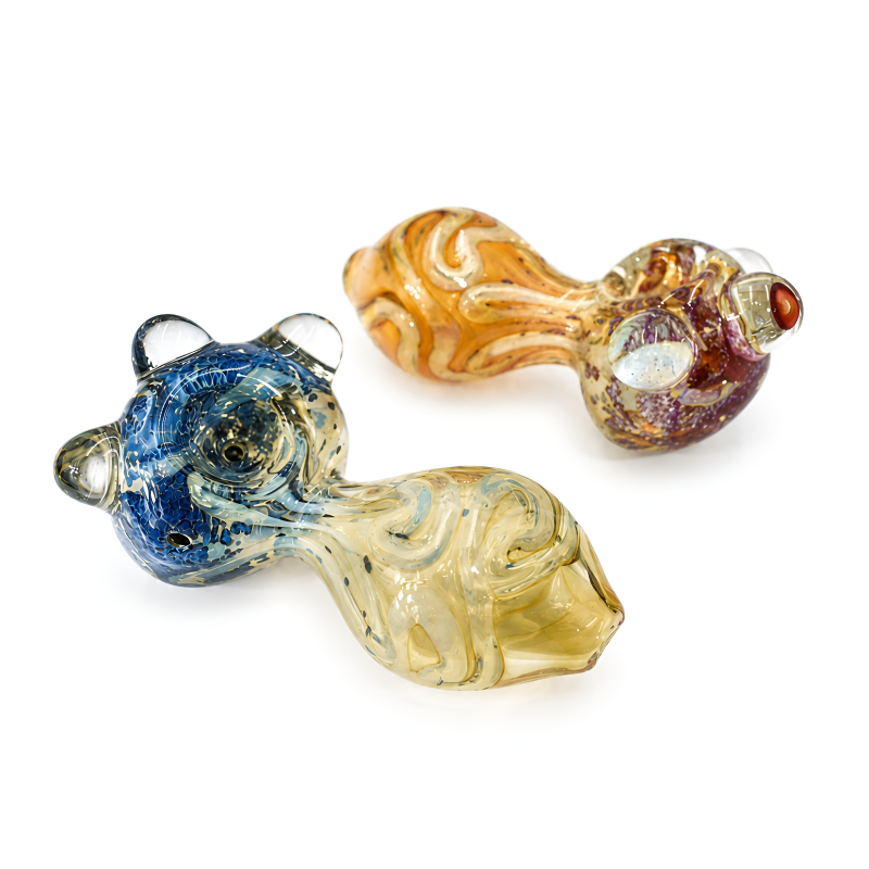 4.5" Gold Fumed Bubble Inside-Out Heavy Hand Pipe – 2ct Pack