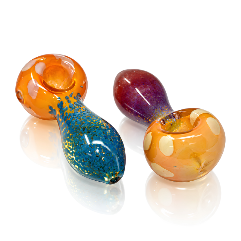 4" Multi-Frit Patterned Fumed Inside-Out Hand Pipe – 2ct Pack