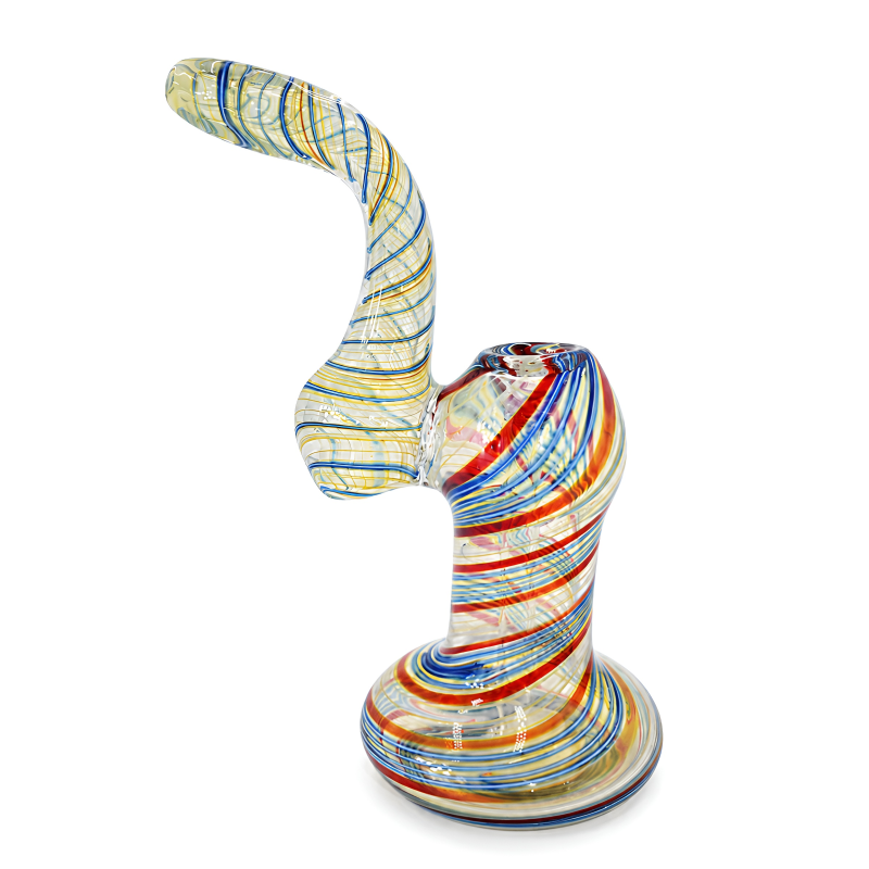 7" Fumed Swirl Flat Mouth Bubbler Pipe