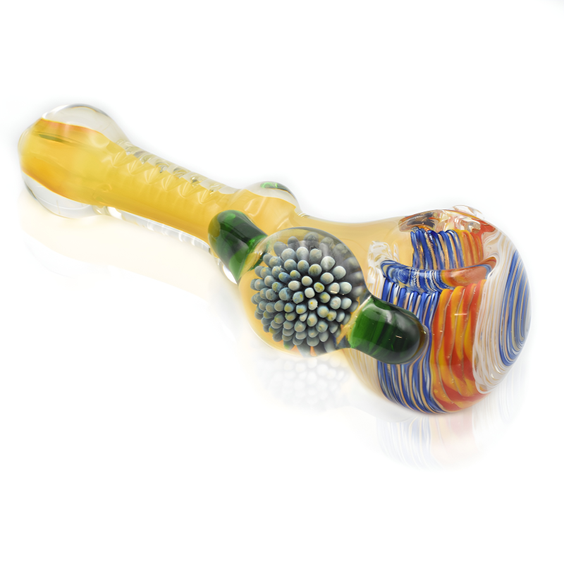 5" Amber Artisan Pendant-Handle Premium Glass Hand Pipe