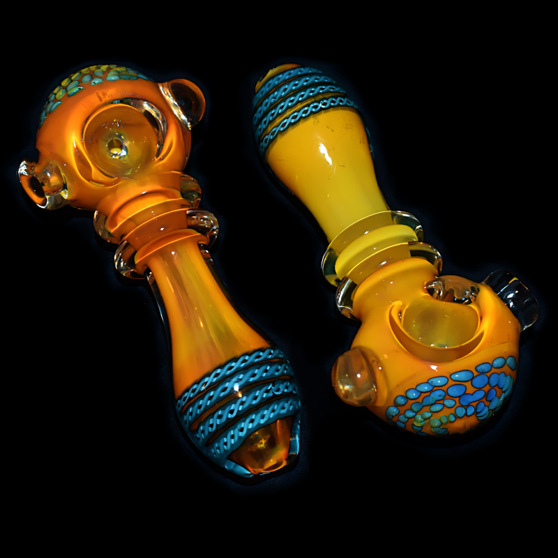 4.5" Gold Fumed Double Halo Premium Hand Pipe – 2ct Pack