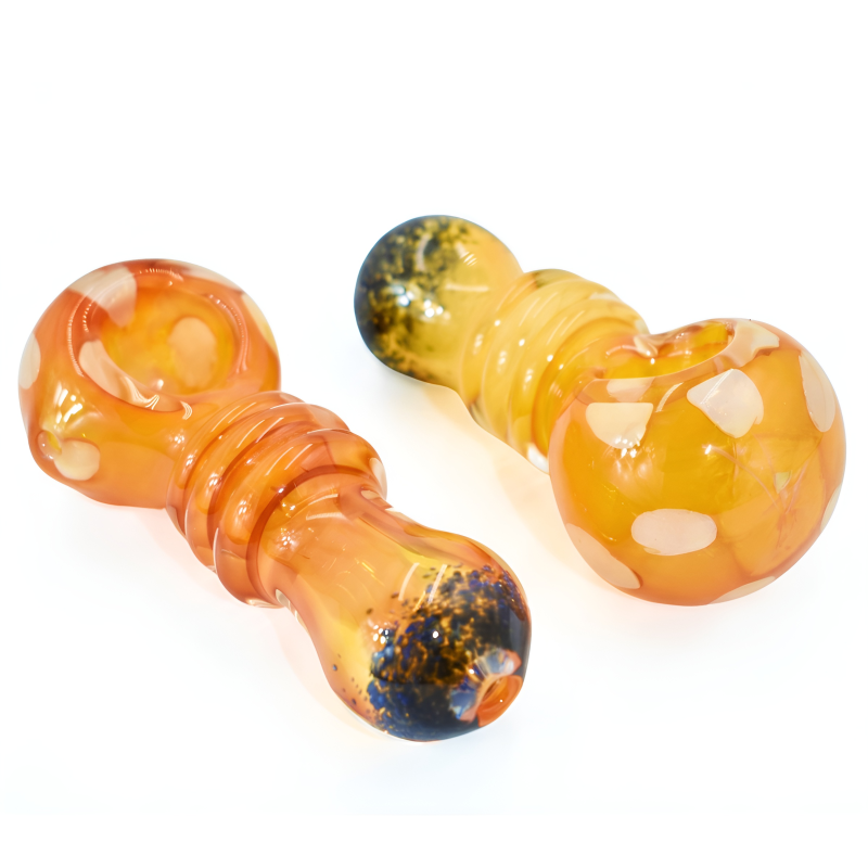 4" Gold Fumed Triple Rings Hand Pipe – 2ct Pack