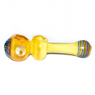 5.5" Gold Fumed Dual Bowl Premium Glass Hand Pipe – 2ct Pack