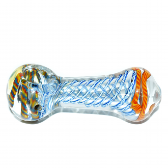 4" Gold Fumed Twisted Ribbon Art Glass Hand Pipe – 2ct Pack