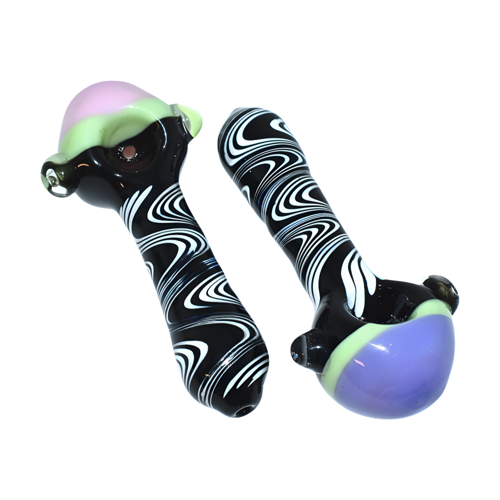 5 inch swirl premium glass hand pipe 2ct pack