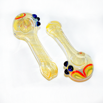 5" Gold Fumed Rasta Art Premium Hand Pipe – Assorted Colors