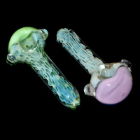 4.5" Silver Fumed Slime Spoon Glass Pipe – 2ct Pack