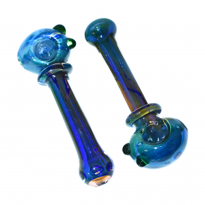 5.5 inch gold fumed long rim premium glass hand pipe 2 pack