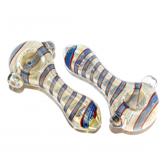 4" Abstract Swirl Art Glass Spoon Pipe – 2ct Pack