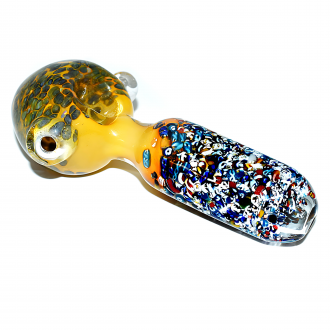 5" Gold Fumed Confetti Art Premium Glass Hand Pipe – 2ct Pack