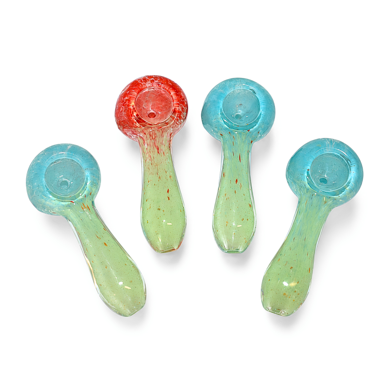 3.5" Dual Tone Frit Art Spoon Hand Pipe – 4ct Pack
