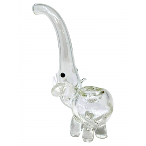 6" Elephant with Long Trunk Mouthpiece Animal Hand Pipe [STJ77]