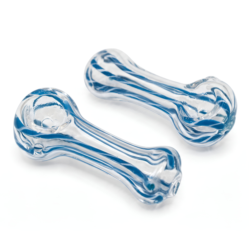 2.5" Small Striped Glass Spoon Pipe – 2ct Pack