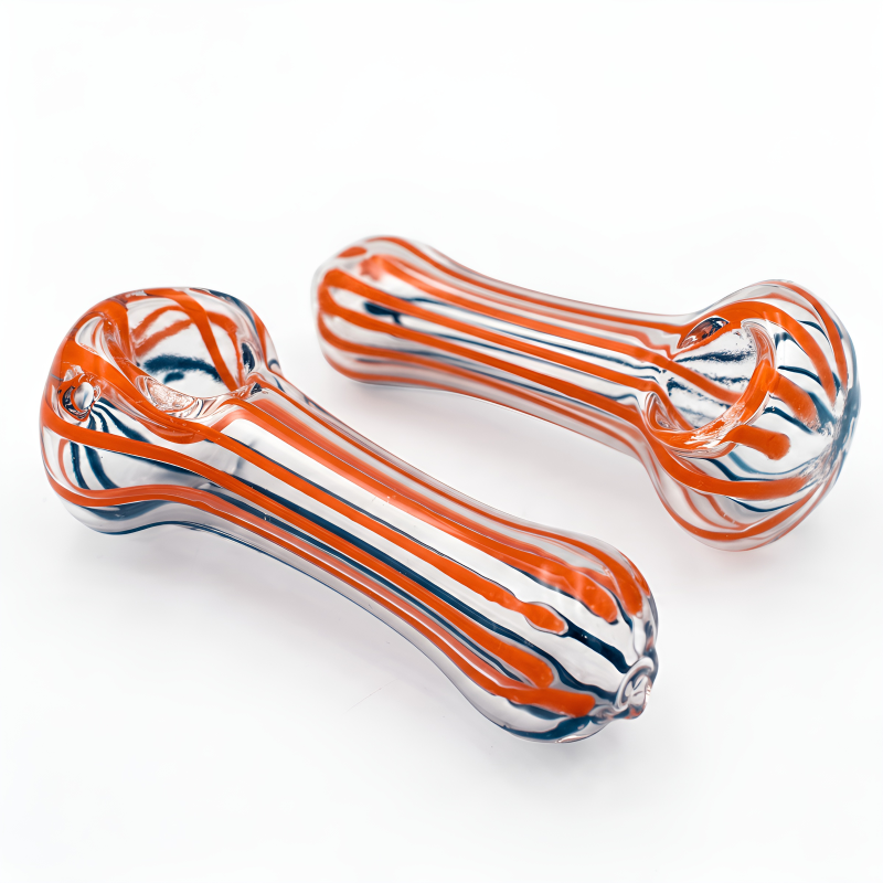 3.5" Striped Body Spoon Glass Hand Pipe – 2ct Pack