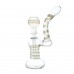 7" Zig Zag Line Clear Bubbler with Oil Dome - [WIB-290]
