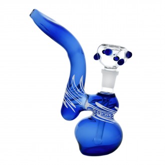 7" Swirling Lines Bubbler Pipe – Assorted Colors