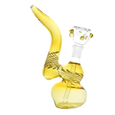 7" Swirling Lines Bubbler Pipe – Assorted Colors