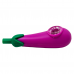Eggplant Silicone Assorted Colors Hand Pipe W/ Glass Bowl - [WSG187]