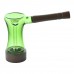 5 Inch Wood Handle Glass Bubbler Hand Pipe Assorted WSG2089