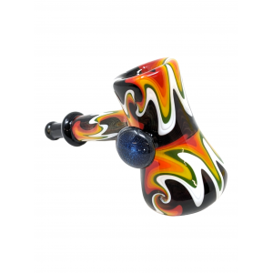 4.5" Wig Wag Body Galaxy Marble Pendant Bubbler Hand Pipe -  [WSG686]