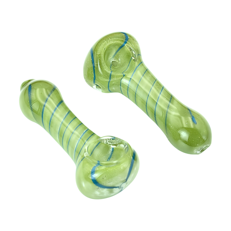 2.5" Spiral Frit Art Spoon Pipe – 2ct Pack