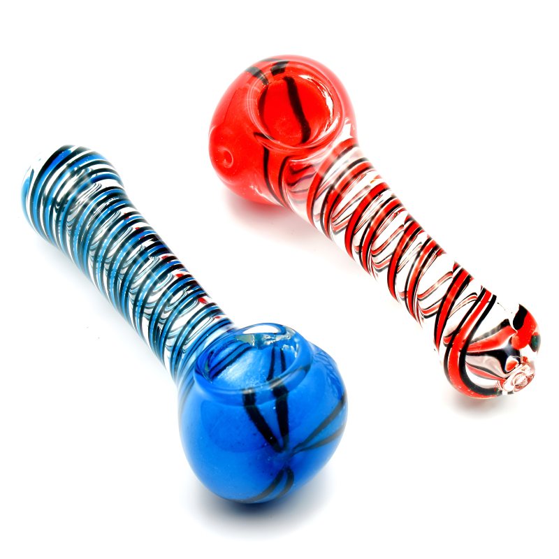 4.5" Frit Head Spiral Spoon Pipe – 2ct Pack
